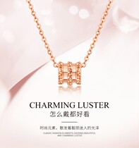18K rose gold small brute waist necklace female K Wong K white neck decorated with girlfriend wife Birthday Gift Gift