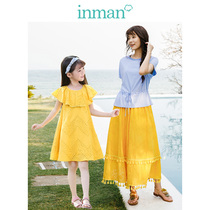 Innman children dress mother woman dress baby dress with dress 2022 Summer new children Pure cotton Stream Suhemian dress