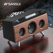 Landscape high-end Bluetooth speaker wireless retro wooden portable high-quality home living room 3d surround mini small audio heavy subwoofer Small computer plug-in card player hifi lossless