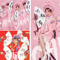 New wedding dress costume photography props writing white male fan personality photo national tide Chinese style brush fan