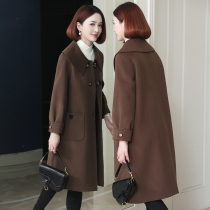 Zqqz double-sided wool coat women's long 2021 new high-grade slim 100% wool coat 8807