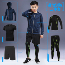 Tight body 10 set up football training warm clothes childrens training clothes sports set winter fitness clothes