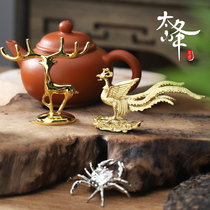 Golden Phoenix incense burner incense burner pendulum with auspicious incense burner pendant mini alloy incense seat incense device pendulum