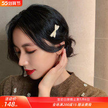 Butterfly knot headgear Hair Clip Pearl Female Rear Brain Spoon Top Clip clip Antique Clip Headwear side South Korea Card Issuer