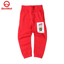 DEVIL NUT Tide brand demon childrens clothing parent-child Chinese Red New Year red red sports pants KIDS AET