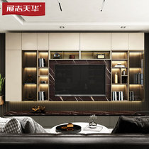 Exhibition Spirit Tianhua Half Sugar Full House Custom Advanced Grey Contained Balcony Floating Window Cabinet Whole Wall TV Cabinet TV Background Cabinet