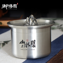 Tin tea cans pure tin cans metal sealed storage tea cans household green tea Puer tea leaf boxes tinware tea set customization