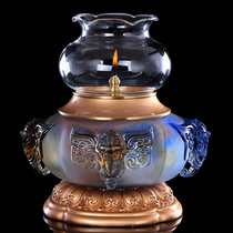 Glass oil lamp Pure Copper Taiwan ancient Buddha lamp for the lamp in front of the Buddha Changming Lamp Liquid ghee lamp for the Buddha oil lamp Large