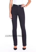 Foreign trade Original single medium-high waist large size black lift hip repairing body slim fit straight cylinder jeans Fat MM lengthened thick solid womens pants