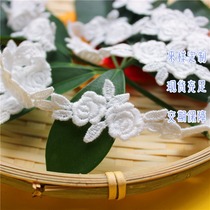 Boutique Polyester Light Silk Rose Leaves Embroidered Water Lace Floral Lace Summer Womens Dress Loretta Head Decorated Hair Bouquet