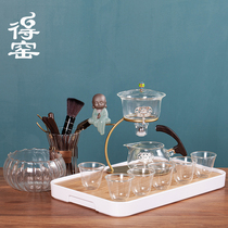 Kiln glass lazy semi-automatic cover bowl tea set kung fu tea cup set home office living room bubble teapot