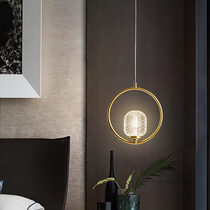 Bedside chandelier simple modern bedroom small chandelier Nordic luxury creative room study bar aisle single headlight