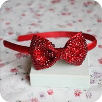 South Korea imported childrens headdress Girls hair band full diamond bow Princess hair band hair band headband with teeth non-slip