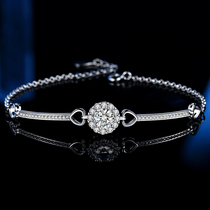 Mosanshi 1 Carat Sun Flower Bracelet Pure Silver Splicing Love Simulation Drill Inlaid Drilling Bracelet Festival Send Girlfriend Tide