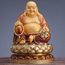 Laughing Buddha Big belly Maitreya Buddha Bodhisattva Pure copper Maitreya Buddha ornaments Home living room Lucky Maitreya Buddha buddha statue Future Buddha