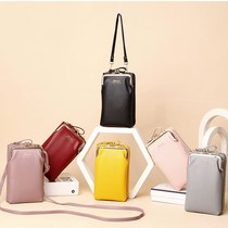 2020 new womens bag mobile phone bag Korean version of vertical solid color shoulder bag multifunctional mini shoulder bag