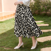 MsShe plus size womens clothing 2021 new winter elegant sweet floral A- shaped lotus leaf pendulum skirt skirt skirt