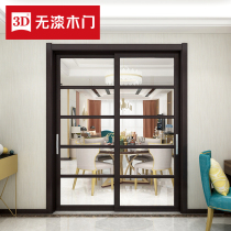 3D wooden door Titanium magnesium alloy sliding door kitchen toilet custom sliding door balcony door sliding door Y-6336