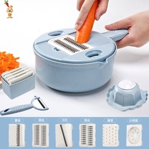 Net red non-embroidered steel wire brush basin Vegetable shredder Household multi-functional kitchen artifact thickened planer shredded potatoes set