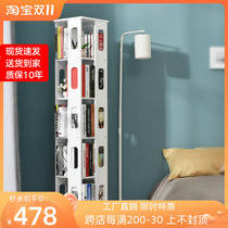 Childrens bookshelf rotating bookshelf floor rack modern minimalist bookcase simple student small bookshelf CD newspaper rack