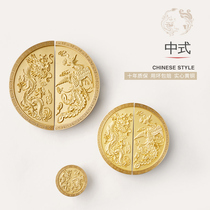 Longfeng Xiang Xiang New Chinese Pure Copper Cabinet Handle Closet Cabinet Nordic Furniture Brass Luxury Drawer Round Handle