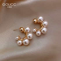 Niche design sense pearl earring Net red temperament female earrings 925 sterling silver needle 2021 New Tide boom