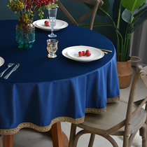Eurostyle light and luxurious velvet big round table cloth long table cloth modern minimalist style round tea table Gaib