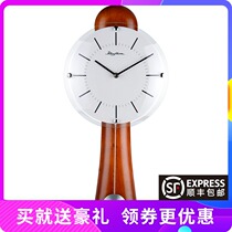 Li Sheng wall clock Living room office bedroom creative fashion pendulum mute solid wood quartz clock clock watch CMP525