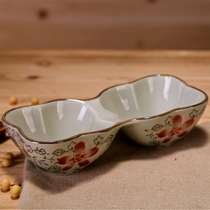 Eco-friendly ceramic small dish Small dish butterfly Household double-style flavor dish Sauce dish Vinegar dish Snack dish flavor dish