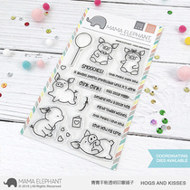 Mama Elephant Happy Pig Hogs and Kisses Import Clear Stamp & Die
