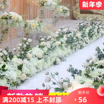 New wedding road Flower Diamond rose row T platform Road flower stage welcome flower arrangement window