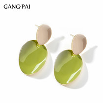 Bull Oil Fruits Color Earrings Woman Temperament South Korea Green Gentle Earrings 2021 New Tide Net Red Girl Sensation Earrings