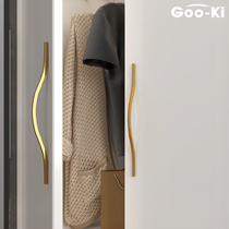Gooqi wardrobe handle light luxury modern simple cabinet Golden drawer long handle cabinet door handle