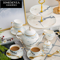 Rsemnia Eurostyle Bone Porcelain Coffee Cup Suit Home Afternoon Tea Tea Set With Chinese Luxurious Atmospheric High-end Cup