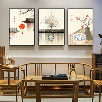 New Chinese style twenty-four solar terms decorative painting restaurant hanging painting living room Chinese ancient style crystal porcelain painting triple study mural painting
