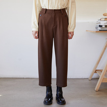 omont egg tart retro high waist gross 90% straight drum pants woman autumn winter display slim fit pants casual western dress pants