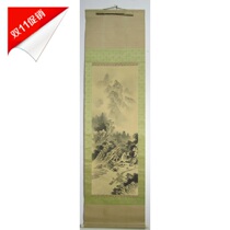 Japanese backflow calligraphy and painting Qing Dynasty Republic of China Otsu Rinan silk landscape painting works calligraphy and painting hanging painting calligraphy and painting finished products