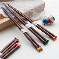 Japan imported Zakka chopsticks Childrens wooden chopsticks Cartoon chopsticks Japanese cute household natural wooden solid wood chopsticks