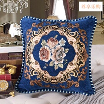 European-style retro living room thickened sofa pillow cushion cover Home office waist support pillow backrest cushion with core