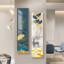 Nordic style light luxury thin narrow long strip double entrance entrance entrance decorative painting modern new Chinese aisle corridor deer hanging painting