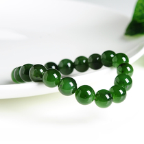 Natural spinach green Jasper 9mm bead bracelet Hetian jade beaded jade stone bracelet jade hand decoration