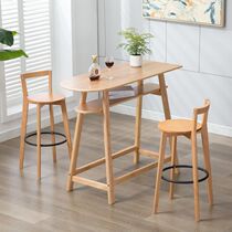 Solid wood bar table modern minimalist creative home tall dining table European retro living room partition wall bar table