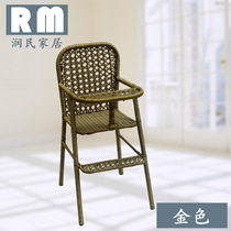 Multifunctional summer cool baby dining chair imitation bamboo rattan table baby dining chair