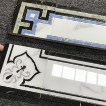 Microspar waveguide ceramic tile 100x800 living room aisle floor tiles walking side imitation water knife wave line mosaic floor tiles