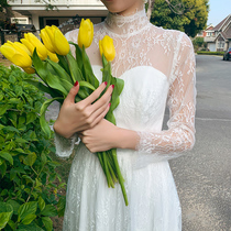 Travel photo light wedding dress 2021 new summer bride small man long sleeve mortal super fairy dream simple dress dress skirt