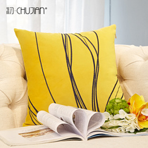 Modern living room sofa pillow cushion pillowcase light luxury waist pillow waist protection simple yellow pillow bedside bed with pillow core