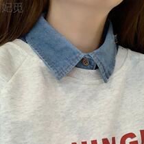 Fake collar children with shirt decoration autumn and winter cowboy tip with sweater spring and collar