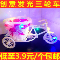 Silly good net red creative luminous small tricycle banquet dish decoration dining art decoration props