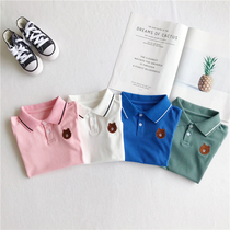 2021 summer-style childrens clothing boy girl pure cotton polo shirt child beads cotton turtlenecks T-shirt baby white shirt 3
