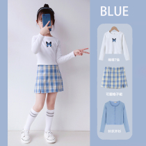 Butterfly T-shirt girl long sleeve loose 2021 Autumn New Net red high waist childrens coat ins tide moderate